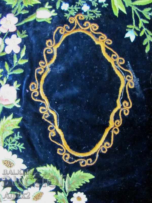 Auction 19th Century Hand Embroidered Photo Frame Auction 19th Century Hand Embroidered Photo Frame