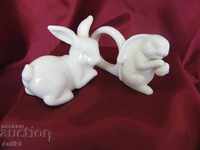 Vechi porțelan Figuri Salfhetti-Rabbit 2 bucăți