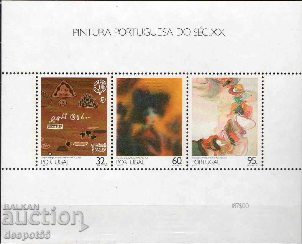 1990. Portugal. 20th-century paintings. Block.