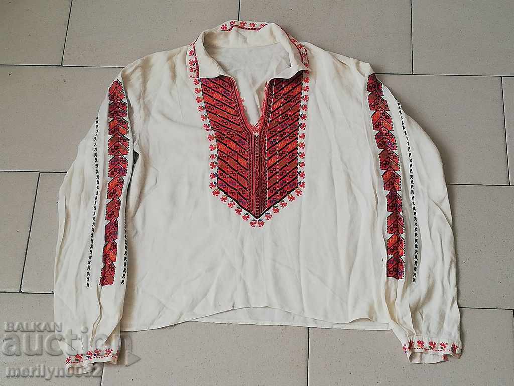 Children's shirt silk Bulgarian embroidery folk costume embroidery