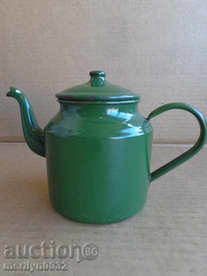 ceainic emailat vechi, ibric de cafea, ceainic vas cu email cu preț 20.00 BGN | € 10.23