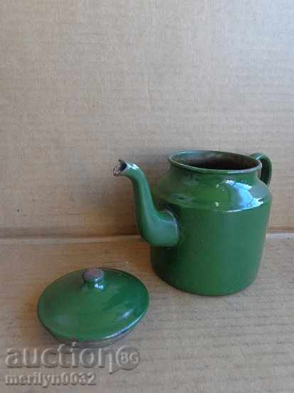 Livrarea ceainic emailat vechi, ibric de cafea, ceainic vas cu email