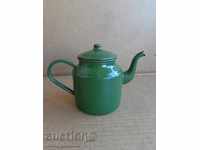 Old enamelled kettle, coffee pot, jug with enamel