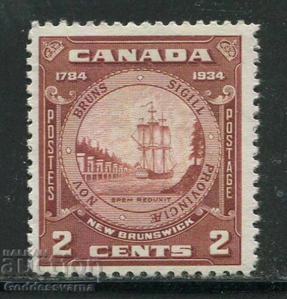 Canada 1934 150th Anniv. Επαρχία Νιου Μπρούνσγουικ: 2κ κόκκινο φρύδι