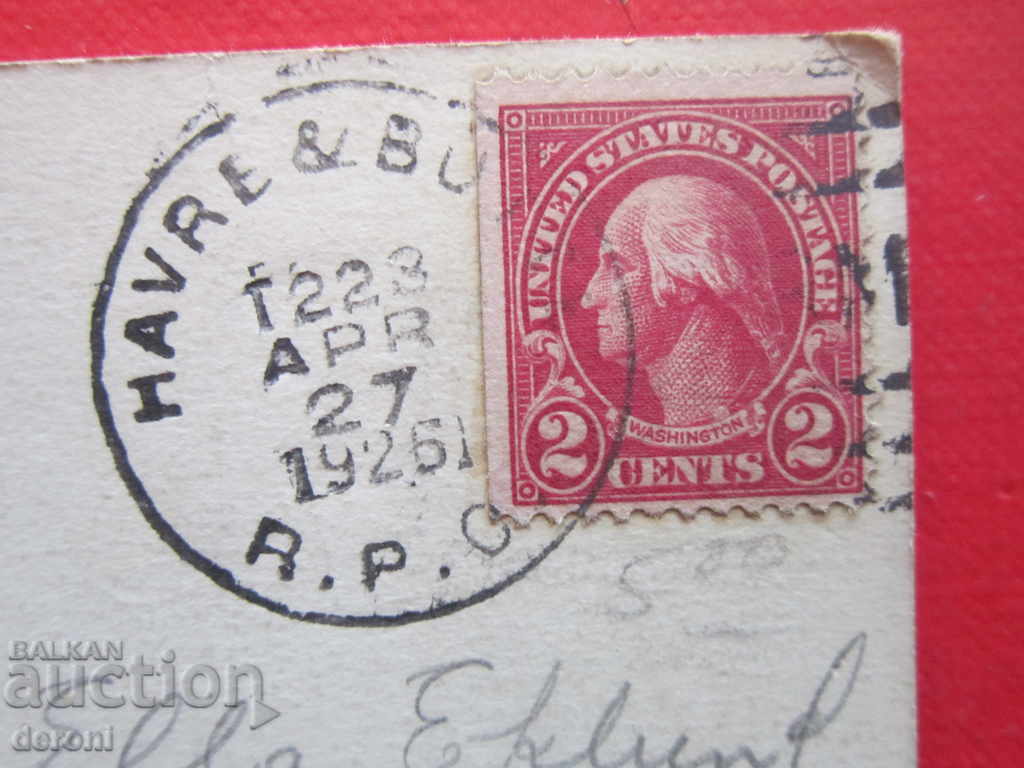 Auction American Postcard 1926 postage stamp 2 cents Auction American Postcard 1926 postage stamp 2 cents