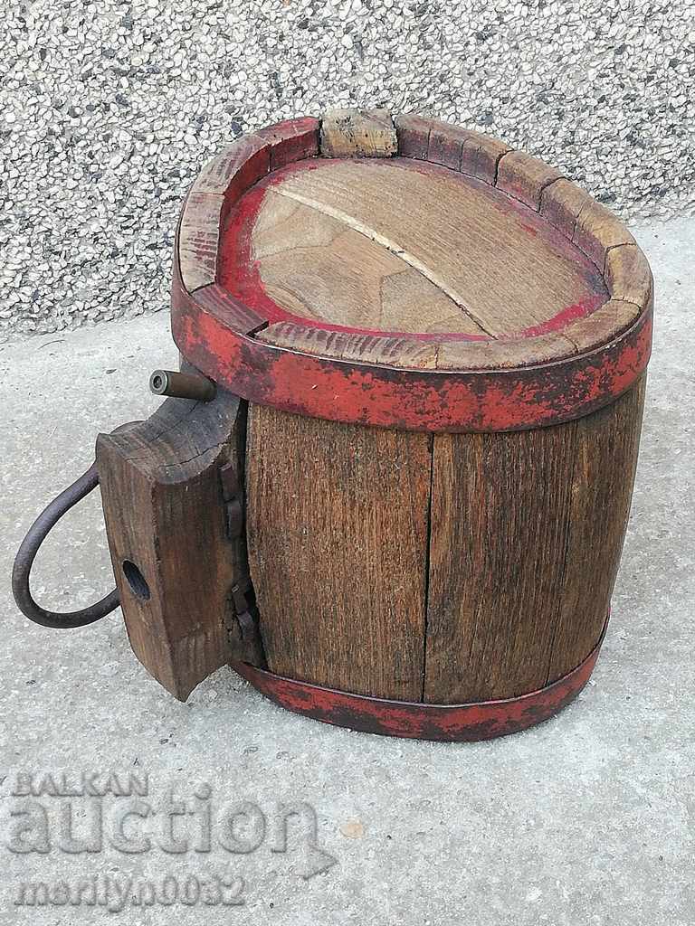 Old bucket, flask, barrel, crank, wooden - 7 Old bucket, flask, barrel, crank, wooden - 7