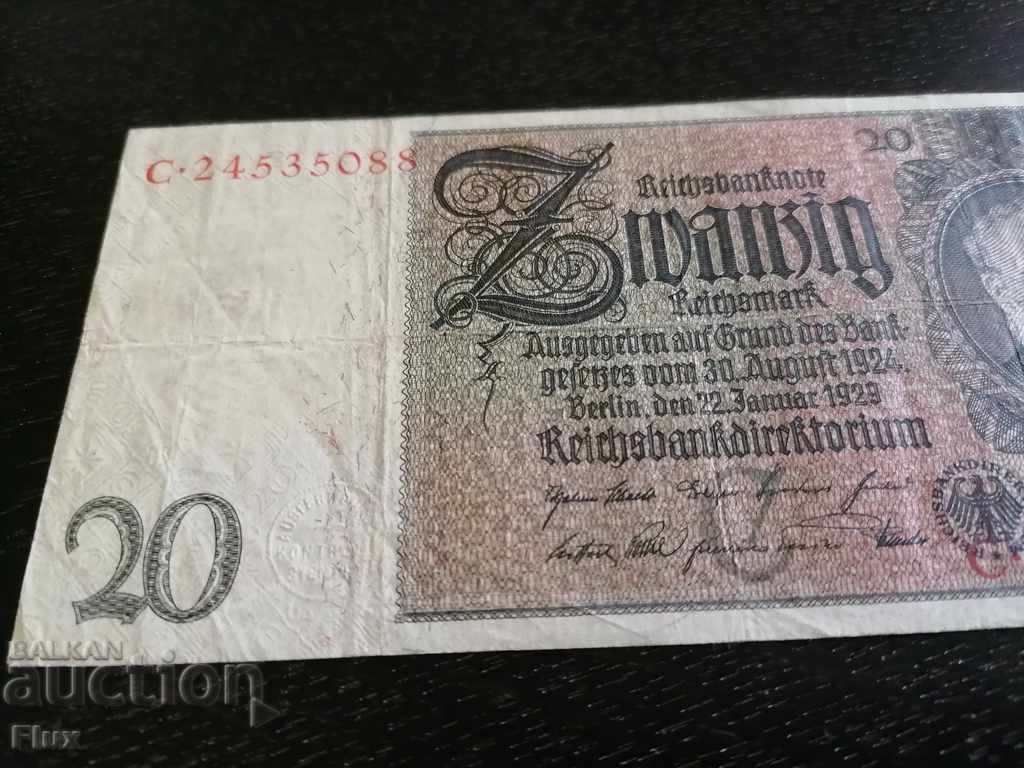 Auction Banknote - Germany - 20 Marks | 1929 Auction Banknote - Germany - 20 Marks | 1929