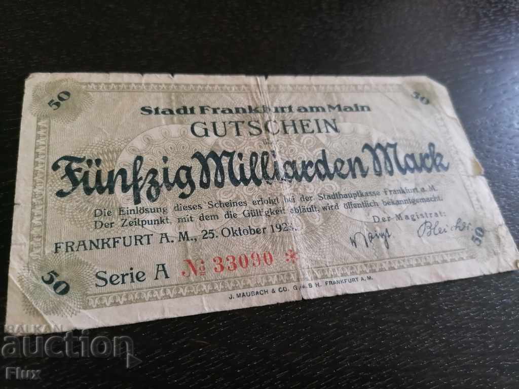Bancnotă - Germania - 50 000 000 000 de mărci 1923.