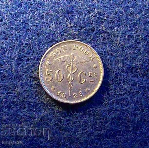 50 cent Belgia 1928