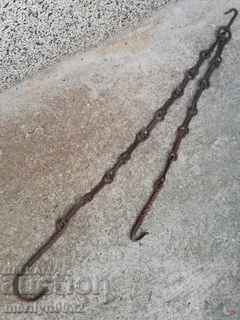 Old forged chain with hook, hearth for hearth chain hook with price 43.00 BGN | € 21.99 Old forged chain with hook, hearth for hearth chain hook with price 43.00 BGN | € 21.99