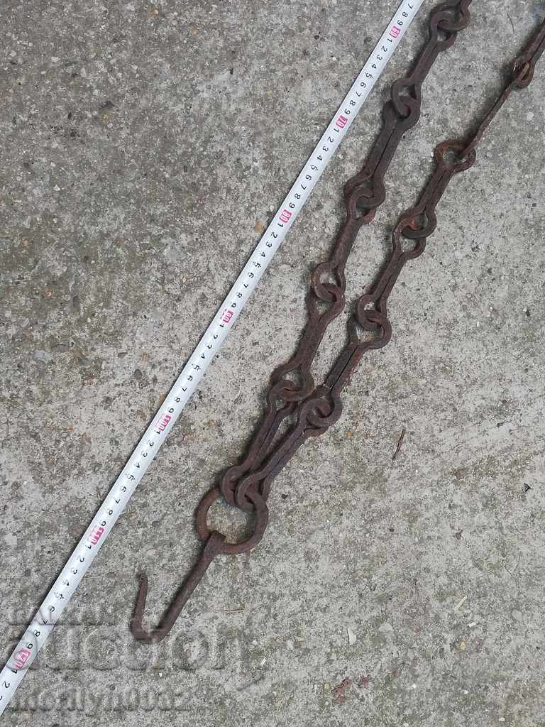 Delivery of Old forged chain with hook, hearth for hearth chain hook Delivery of Old forged chain with hook, hearth for hearth chain hook