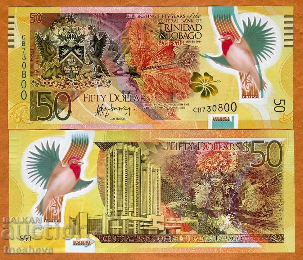 THIRD AND TOBAGO 50 DOLLAMER 2014 POLYMER UNC