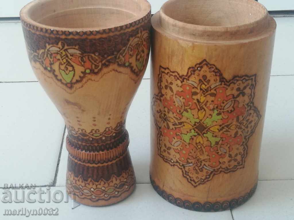 Written pyrographed wooden brandy bottle - 7 Written pyrographed wooden brandy bottle - 7