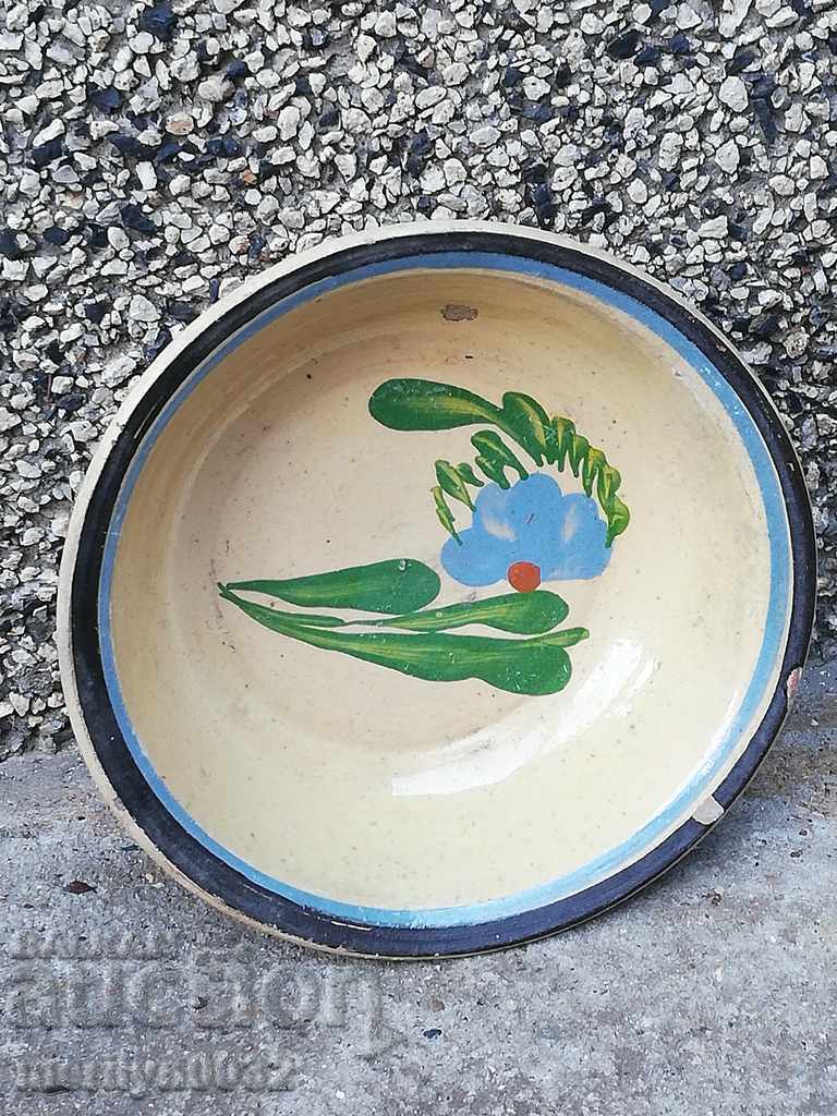 Oală veche de lut, ceramică, farfurie