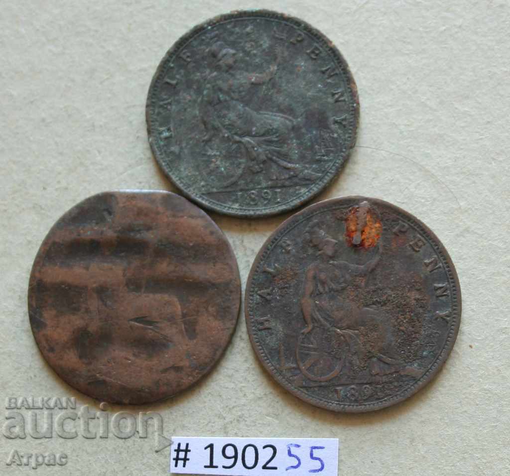 lot of coins UK 1/2 penny