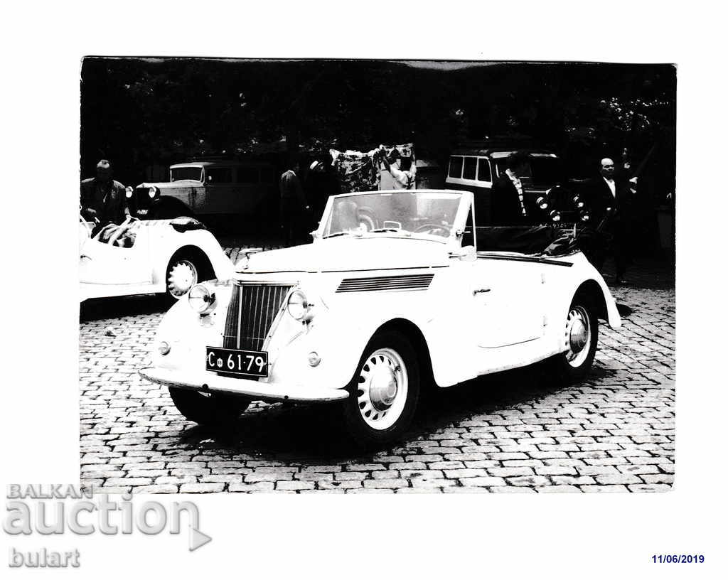 Foto alb negru Packard mașină retro 12 x 9 cm Sofia