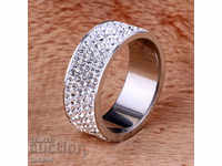 Ring / ring / stainless steel with zircon