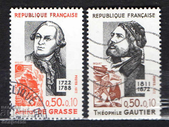1972. France. Famous Frenchmen.