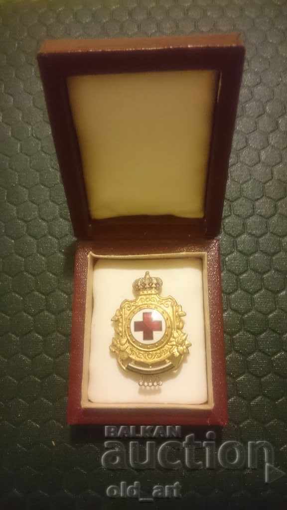 Honorary badge of honor "Red Cross" - enamel with gilding