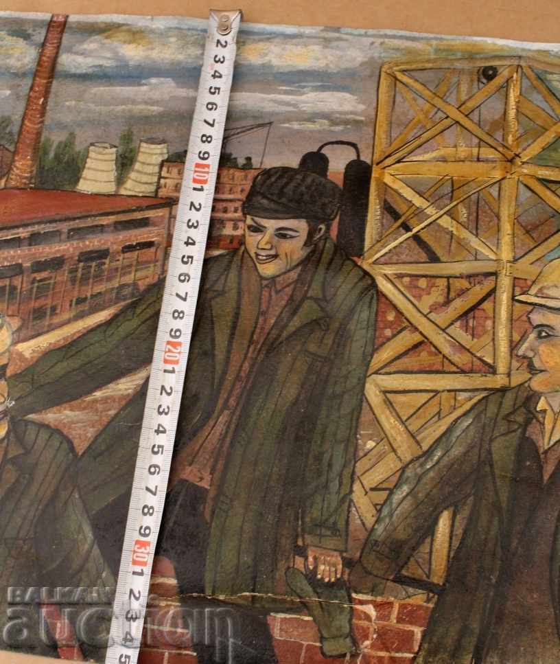 SOC REALISM PICTURE WORKERS FACTORY VATENKA HELMET WORKERS - 5 SOC REALISM PICTURE WORKERS FACTORY VATENKA HELMET WORKERS - 5