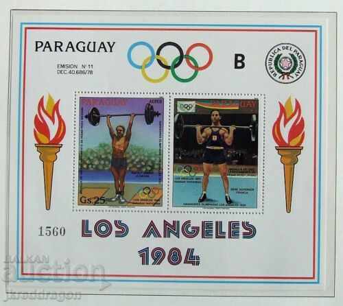 Paraguay 1984 Olympic Games Los Angeles Block MNH