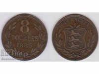 Μεγάλη Βρετανία Guernsey 8 διπλό σπάνιο νόμισμα 1886