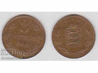Great Britain Guernsey 8 Double Rare Coin 1945