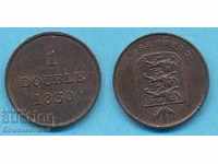 Μεγάλη Βρετανία Guernsey 1 διπλό σπάνιο νόμισμα 1830