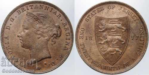 Great Britain Jersey 1/24 Of A Shilling Coin 1861