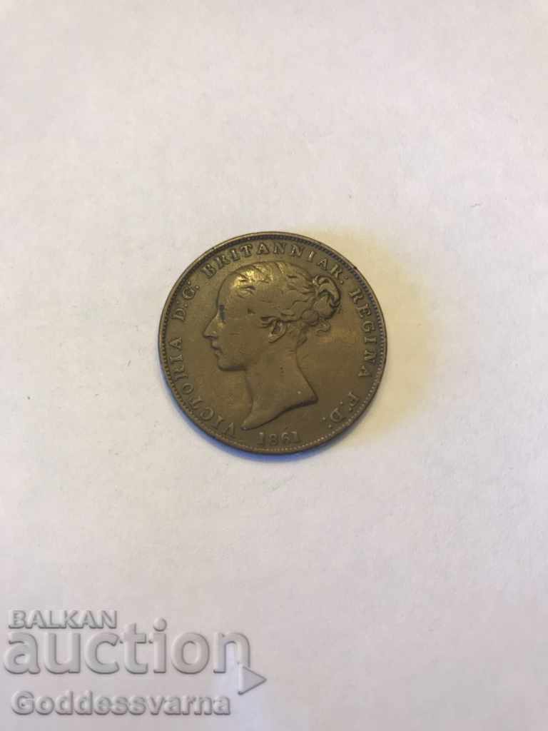 Delivery of Great Britain Jersey 1/26 Of A Shilling Coin 1861 Delivery of Great Britain Jersey 1/26 Of A Shilling Coin 1861