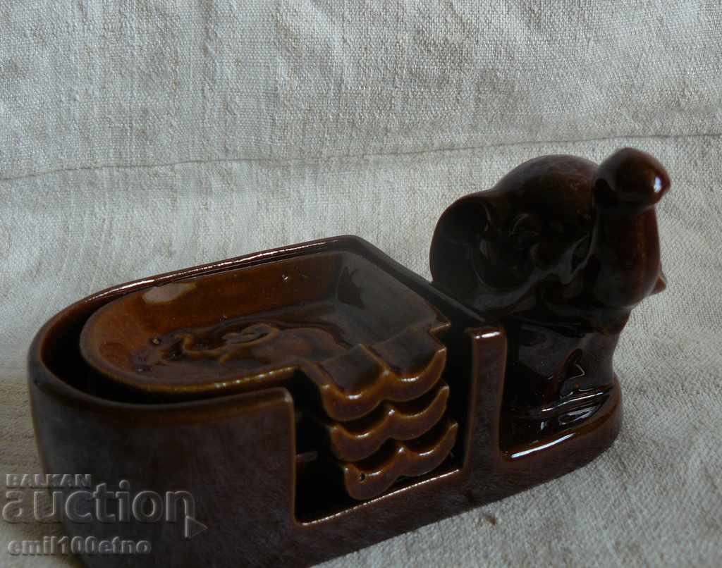 Made in Occupied Japan Stand Figure Elephant with 3 ashtray