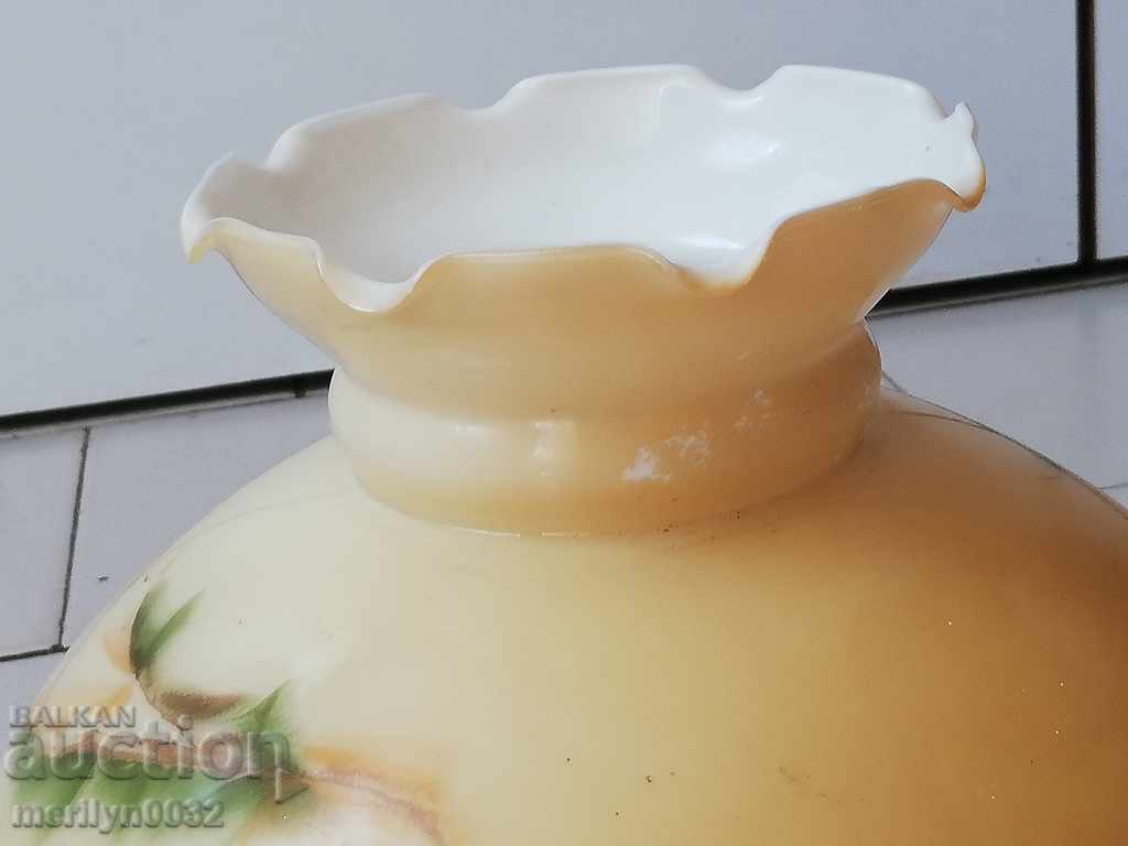 Auction  Antique lampshade from a gas chandelier lamp glass