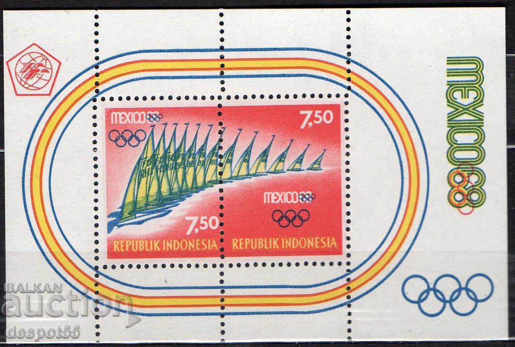 1968. Indonezia. Jocurile Olimpice - Mexico City. Block.