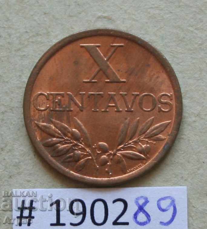 10 tsentavos 1968 Portugalia-ștampila UNC