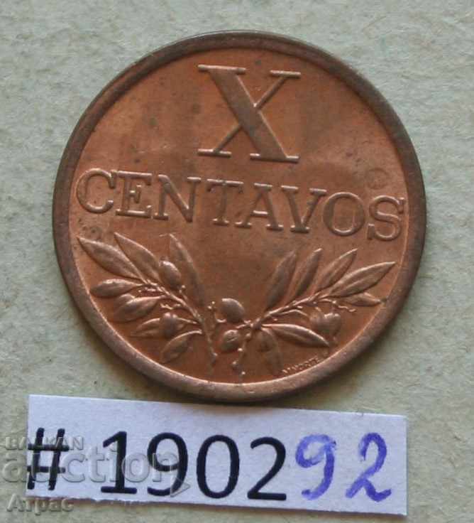 10 центавос 1968 Португалия-щемпел UNC
