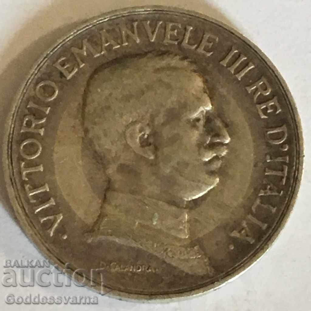 Italy Vittorio Emanuele III Quadriga 1 Lira 1916 R