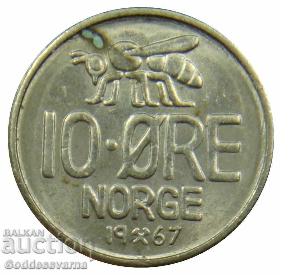 Norway 10 Ore Norge 1973 BEE COIN
