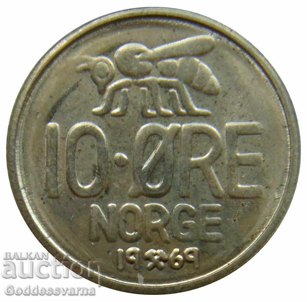 Norway 10 Ore Norge 1973 BEE COIN