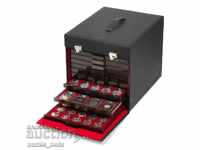 луксозен куфар за 10 табли с монети MB  - черен , екокожа