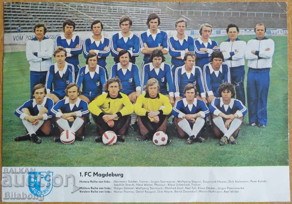 Κάρτα Α4 ποδοσφαιρικής ομάδας Magdeburg - 1978