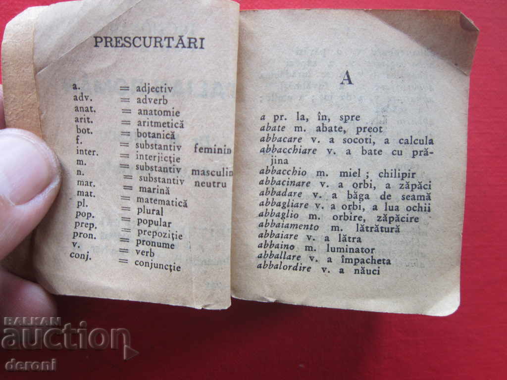 Auction Old Italian Dictionary Romanian Dictionary Auction Old Italian Dictionary Romanian Dictionary