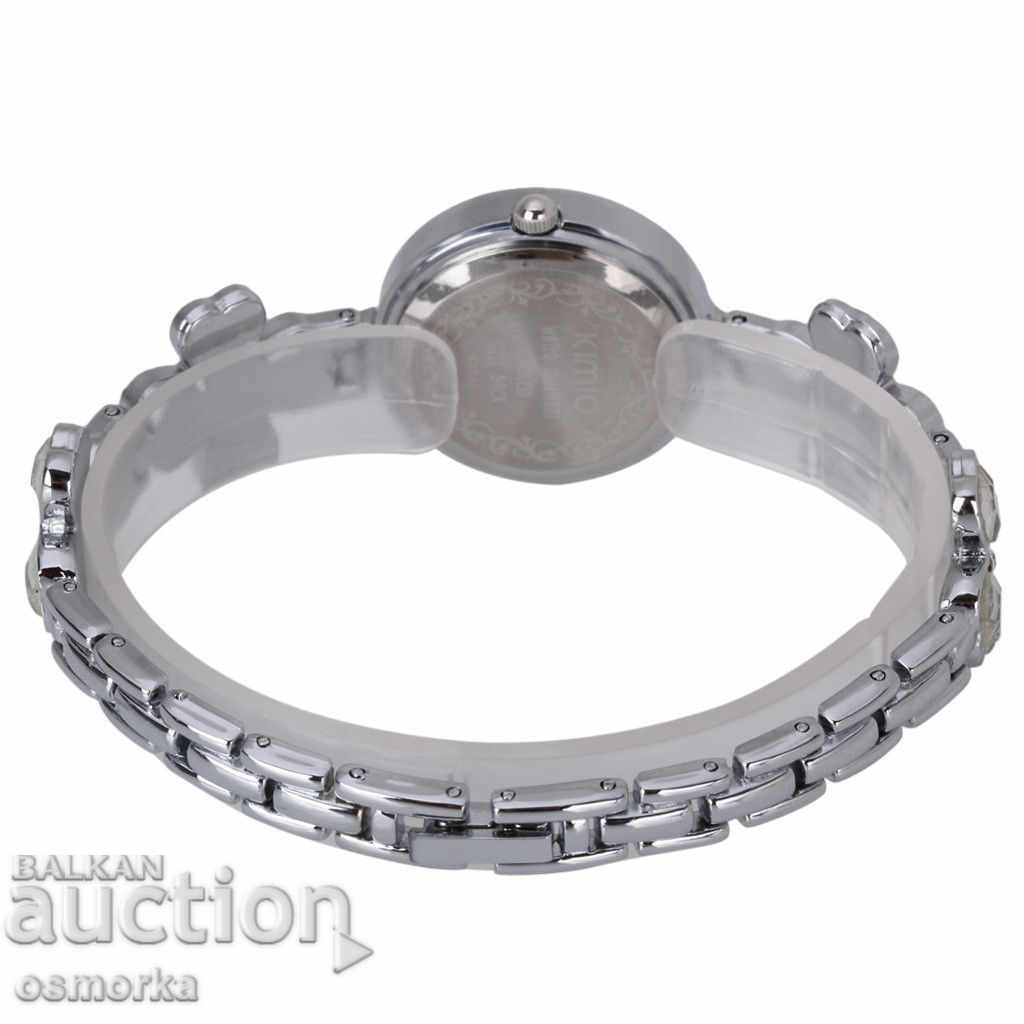 Auction KIMIO beautiful ladies watch with white pebbles and bloom style Auction KIMIO beautiful ladies watch with white pebbles and bloom style