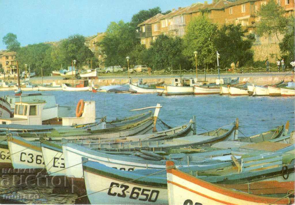 Old card - Sozopol, Port