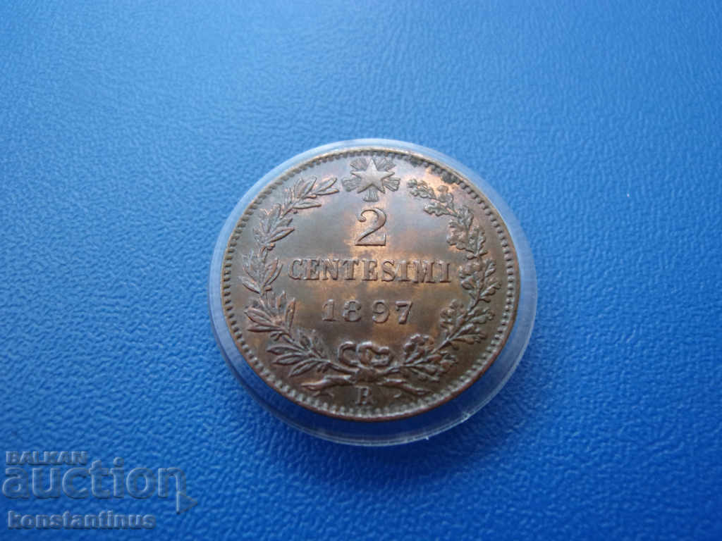 Ιταλία 2 Centessimi 1897 UNC Σπάνια με τιμή € 8.69 | 17.00 BGN