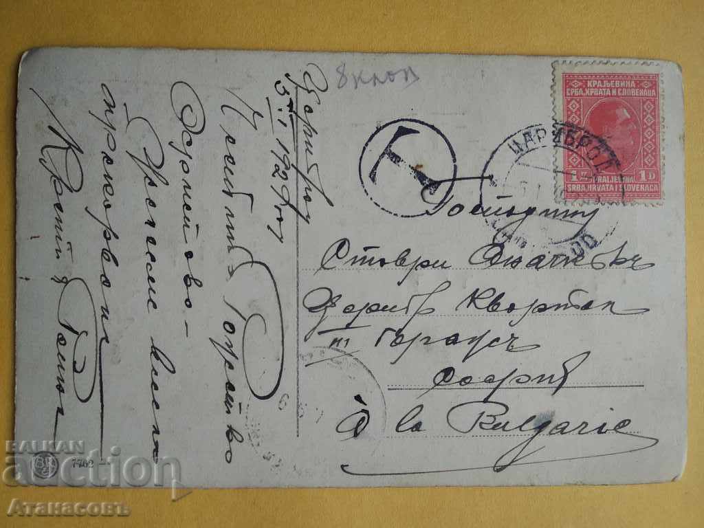 Old color postcard from Tsaribrod, 1929 with price 50.00 BGN | € 25.56