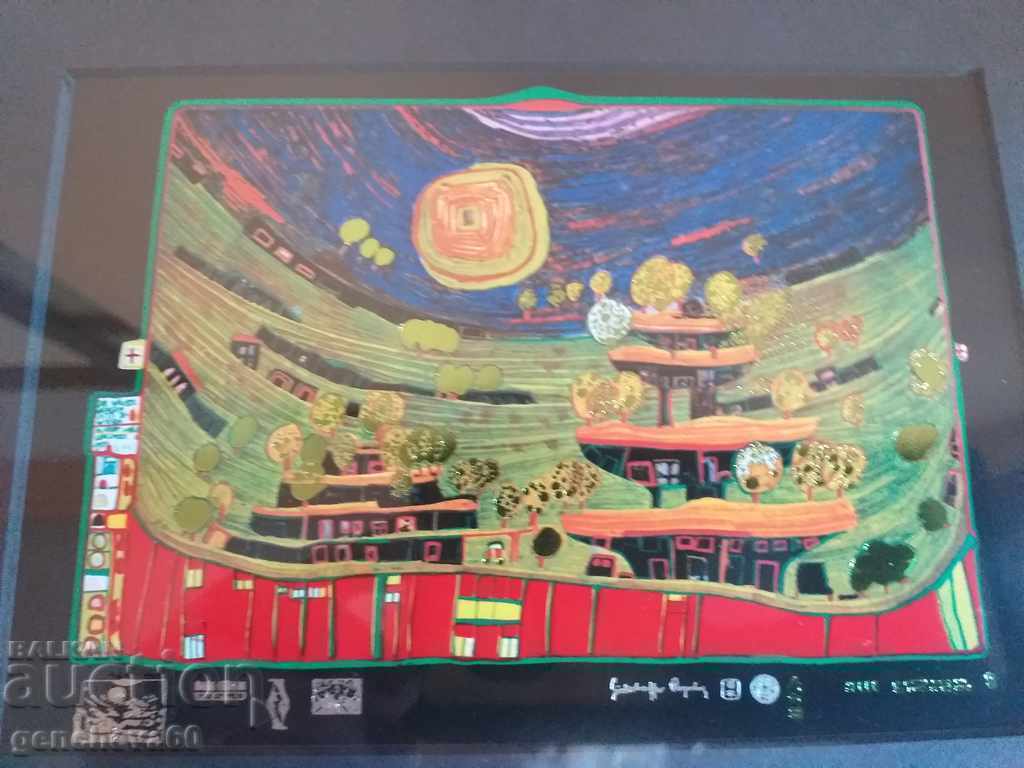 Art print tablou de Hundertwasser în ramă masivă - 5