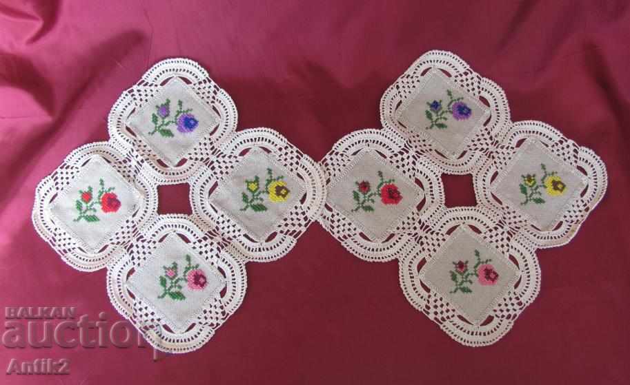 Old 2 pieces of hand-embroidered Caretta