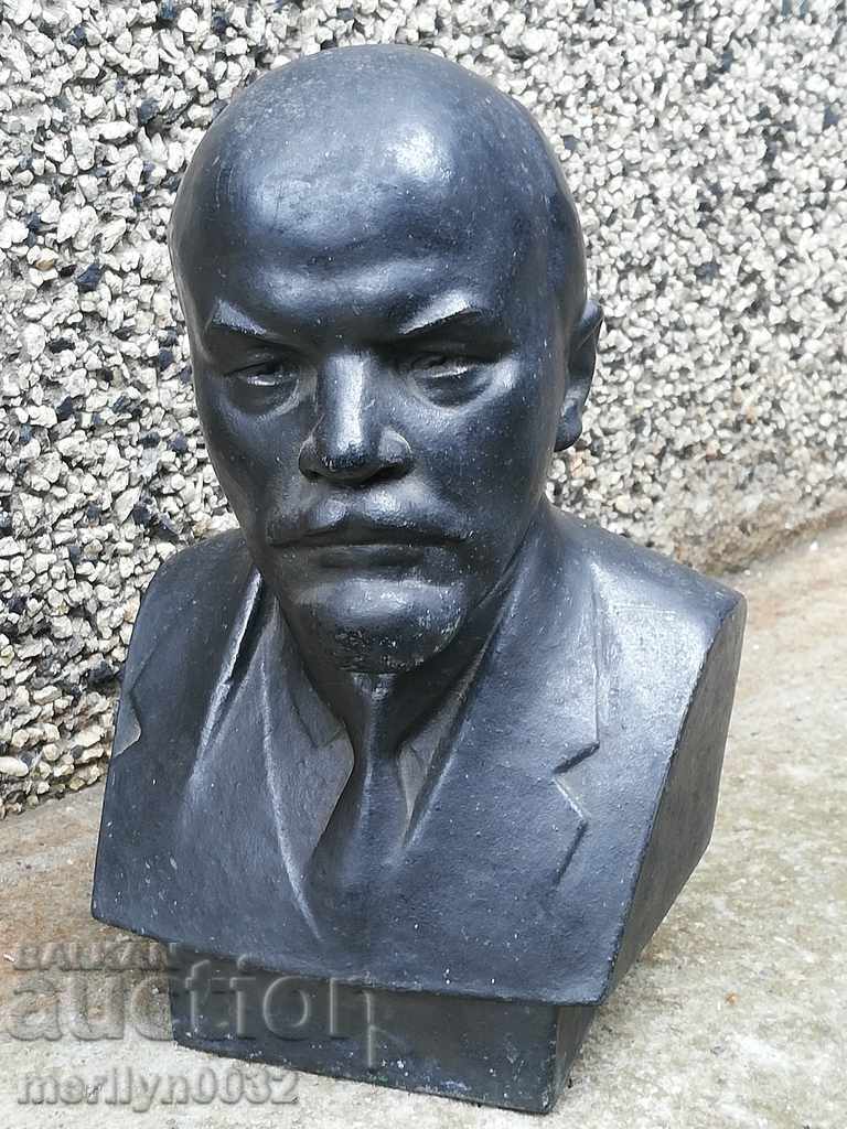Aluminum bust of Lenin, figure, sculpture, statuette - 5