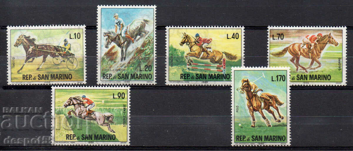1966. Άγιος Μαρίνος. Άλογα - Ιππικό άθλημα.