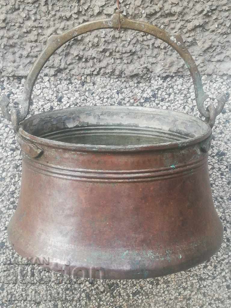 Old boiler copper pot baker coin